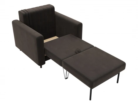 Кресло Лига-070 (ЛДСП,Брус,Фанера/Дерево/Велюр/Коричневый) Лига Диванов 132560