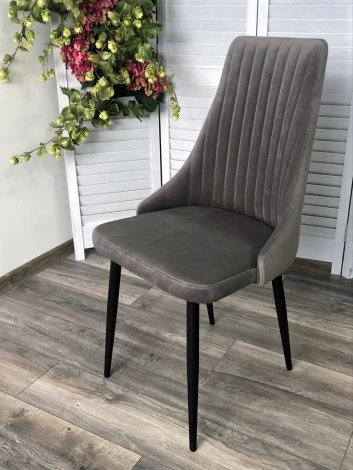 Обеденный стул M-City Руссо Premier 25 Серый, велюр/черный каркас