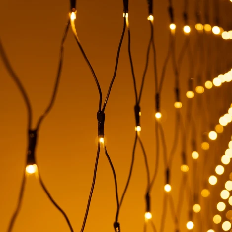 Светодиодная сеть 2 x 3 м желтая  24В, 384 LED, провод черный ПВХ, IP54 Laitcom NTL384M-11-1Y