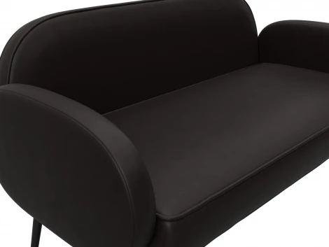 Диван прямой Лига-086 (Фанера/Металл/Экокожа/Коричневый) Лига Диванов 131086