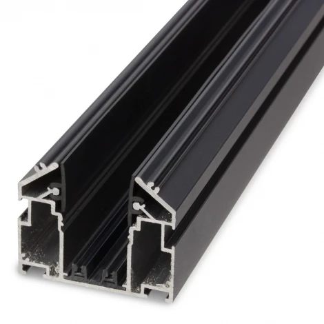 Трековый шинопровод встраиваемый однофазный с закладным профилем для натяжного потолка ПВХ 2м 220V черный AM Group AM539 2M BK SMART