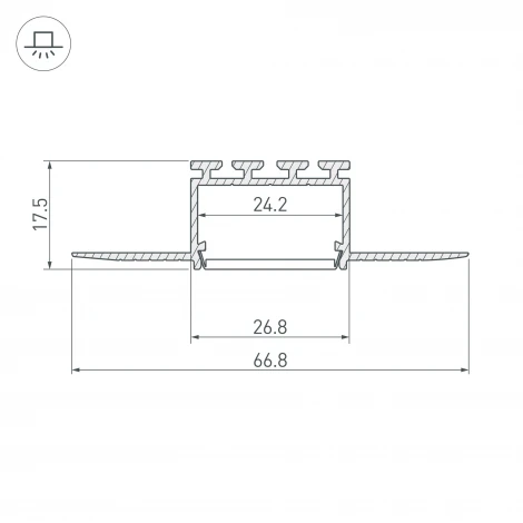 Профиль PLS-F-HIDE-2000 (Алюминий) 023962 Arlight
