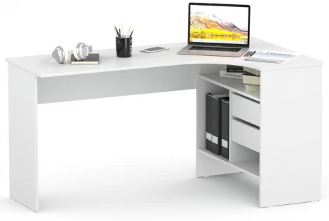 Письменный стол Woodville СПм-25 правый белый 445865