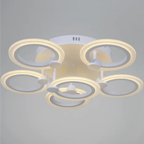 Потолочная люстра на штанге светодиодная с пультом регулировкой цветовой температуры, яркости и ночным режимом Reluce 09501-0.3-5+1 WH (220V)