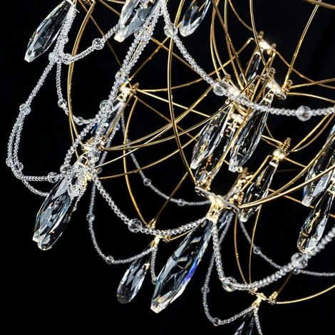 Подвесная люстра светодиодная хрустальная с пультом с регулировкой цветовой температуры Modelux MODELUX ML.5603.600P BS