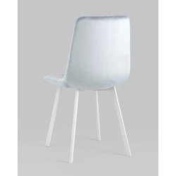 Стул Chilly велюр серо-голубой белые ножки Stool Group арт.УТ000039635