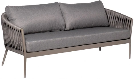 Диван двухместный "Муза" серый 81,5*190*75см, оплетка "лента" Garda Decor арт.39AR-DIV-3691 SER