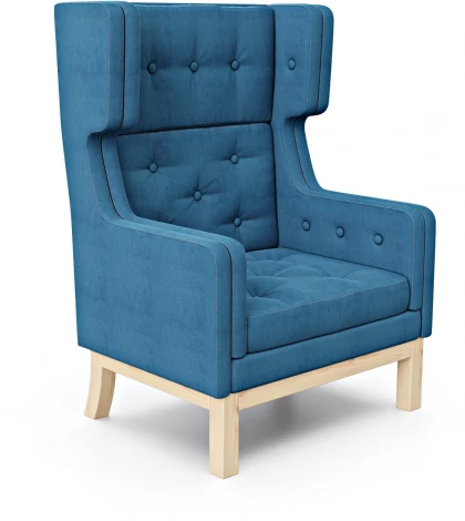 Кресло Arsko Айверс Хай Сосна шенилл синий