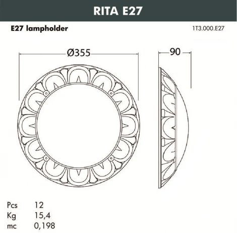 Настенный светильник уличный Fumagalli Rita 1T3.000.000.AYE27 (220V, круглые, IP66)