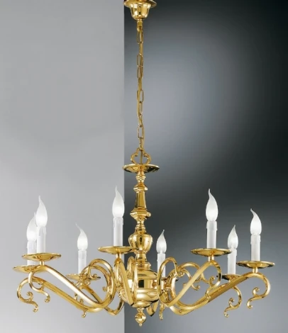 Подвесная люстра Nervilamp 7053 7053/8 (220V, на цепи, подсвечник, свеча)