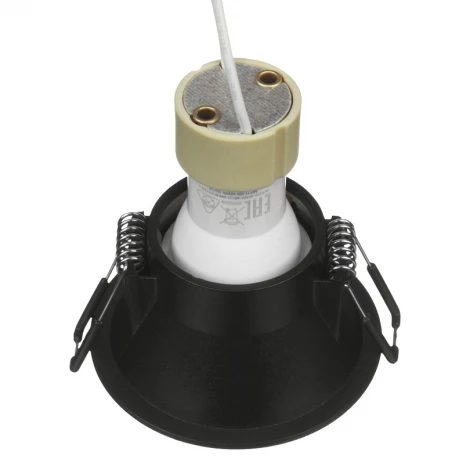 Встраиваемый светильник под лампу MR11 с цоколем GU10 черный Wolta Acento WDL-MR11/03BL-R