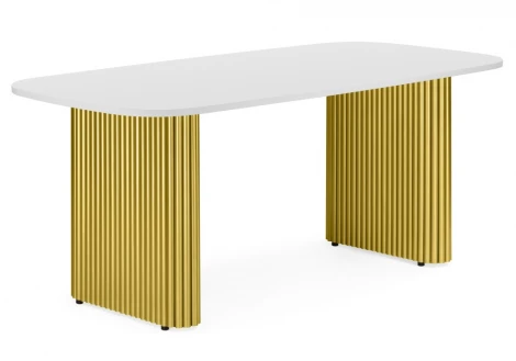 Кухонный стол Notta Бавария B 200 х 90 белая пленка шагрень / золото