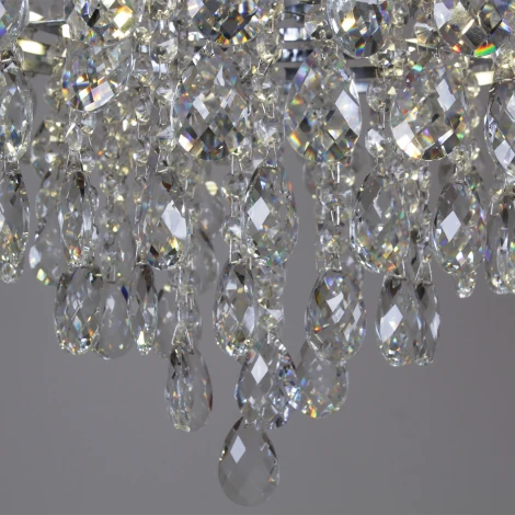Потолочная люстра на штанге хрустальная Reluce 90192-0.3-10 CR (220V)