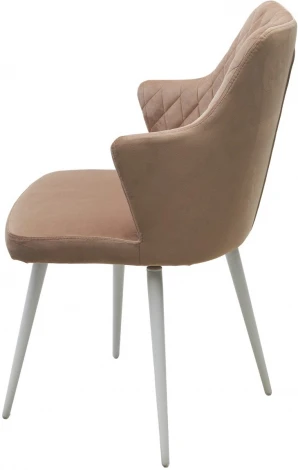 Стул M-City HERMAN 360 град. БЕЖЕВЫЙ #5, велюр / белый каркас