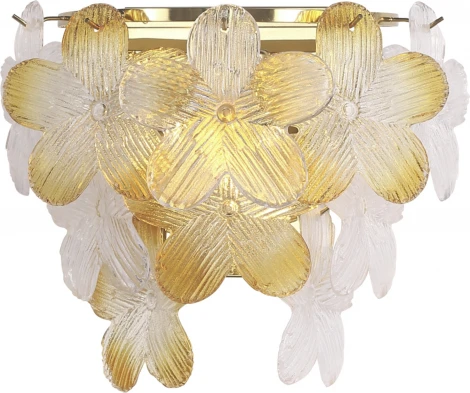 Настенный светильник ST Luce Tender SL6240.201.02 золотистый/Прозрачный, январный E14 2*60W (220V, цветы)