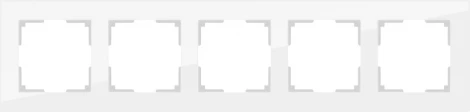 Рамка на 5 постов (белый матовый,стекло) W0051105 (a051287)
