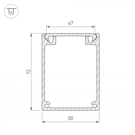 Профиль BOX72-2000 ANOD (Алюминий) 017357 Arlight