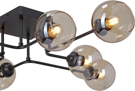 Потолочная люстра на штанге Vitaluce V47950-13/8PL (220V, шарики, молекулы)