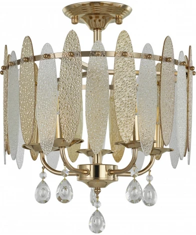 Потолочная люстра хрустальная на штанге Arte Milano Sorrento-4309 374309/5/80/380 GD (220V)