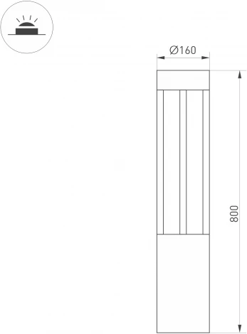 Наземный светильник LGD-CASTELLO-BOLL-H800-20W Warm3500-MIX (GR, 80 deg, 230V) (Arlight, IP65 Металл) 045537 (LED)
