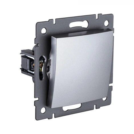 Выключатель 1-клавишный проходной 10А/250В изогнутый, серый Kollinger REA-R-003GY для Aspekt, Eleganz, Reflex