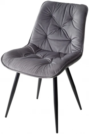 Обеденный стул M-City MONACO UF910-05 DARK GREY, велюр/черный каркас