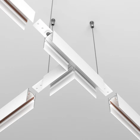 Коннектор Т-образный накладной белый Maytoni Accessories for tracks Exility TRA034CT-41W
