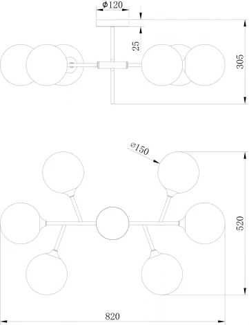 Потолочная люстра Freya Maddison FR5115PL-06BZ1