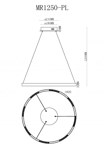 Подвесная люстра MyFar Lucas MR1250-PL (LED, 220V)