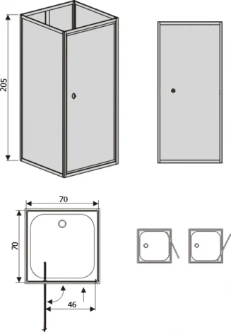 Душевая кабина RGW Andaman OLB-207 70 см, профиль белый