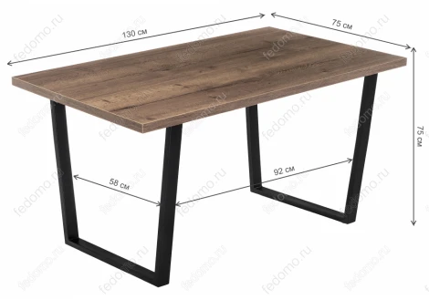 Стол Woodville Эльпатия 130 дуб велингтон / черный матовый 420992