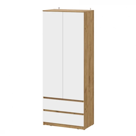 Шкаф Арника для одежды и белья Денвер, Дуб золотой, Белый