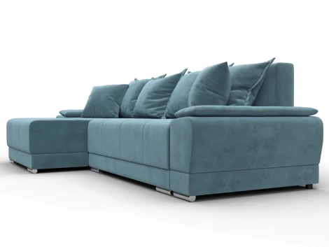 Диван угловой Лига-119 угол левый (ДСП,Брус,Фанера,ЛДС,Велюр/Бирюзовый) Лига Диванов 137090L