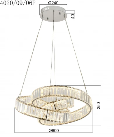 Подвесной светильник светодиодный Stilfort Vintage 4020/09/06P (регулировка яркости, 220V, пульт управления, на тросе)