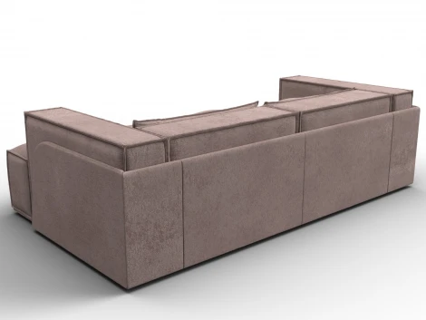 Диван угловой Лига-061 угол правый (ДСП,Брус,Фанера,Велюр/Бежевый) Лига Диванов 131150