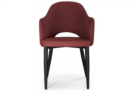 Обеденный стул на металлокаркасе Woodville Vener wine red / black 15091