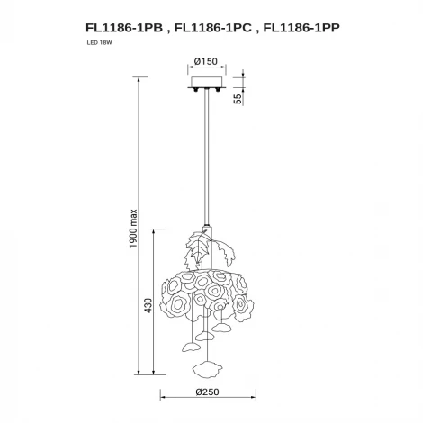 Подвесной светильник Fluorite Pirilampo Clear FL1186-1PC