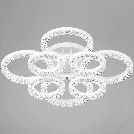 Потолочная люстра светодиодная на штанге с регулировкой цветовой температуры, яркости и ночным режимом Reluce 09847-0.3-4+4A WH