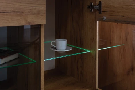 Комод Арчи 08.140 (Арчи 08.140 дуб золотой craft / камень темный U3705) Mobi арт.339641