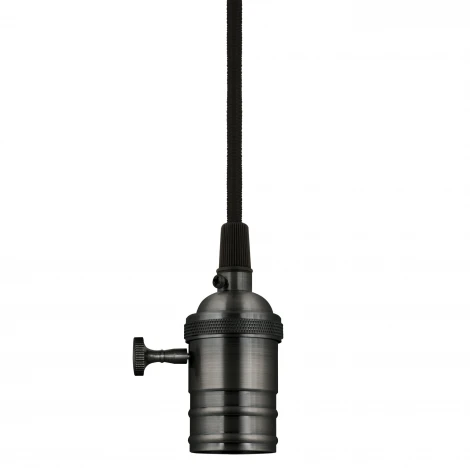 Подвесной светильник с выключателем поворотный черный жемчуг Uniel Vintage DLC-V-S24K/E27 TS/1M/BL PEARL BLACK