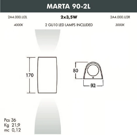 Архитектурная подсветка Fumagalli Marta 2A4.000.000.LXU2L (220V, IP55)