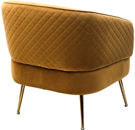 Кресло MUSSELS BLUVEL-68 желтый, велюр / золотой каркас М-City