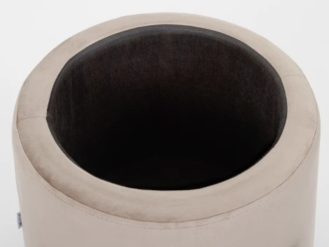 Пуф MyFar Фрэнк с ящиком серо-бежевый велюр MF1020-1