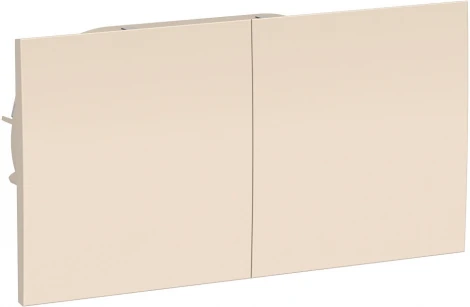 Розетка встраиваемая двойная с заземлением, шторками и крышкой (бежевый) Systeme Electric AtlasDesign ATN000228