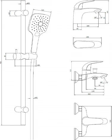 Душевой комплект Damixa Palace Bit 409310000