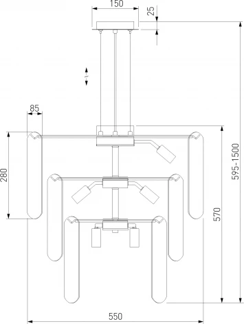Подвесная люстра Wi-Fi Eurosvet Claire 60171 золото (220V, управление смартфоном, голосовое управление, умный дом - Minimir Home, Алиса, Маруся, Салют, на тросе)