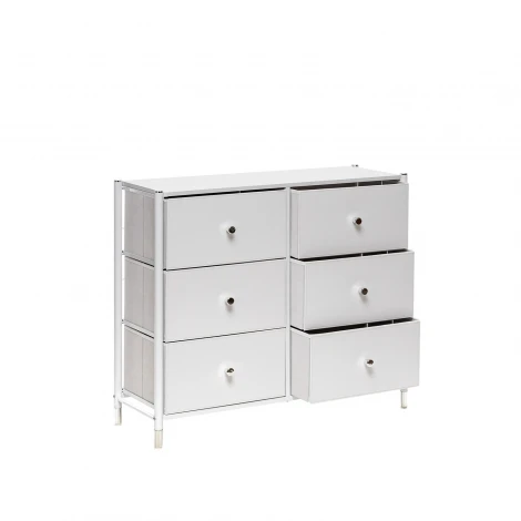 Комод Leset Нирита/Хайди, 6 ящиков, Белый (Сталь,Экокожа/Белый) арт.2500000209734