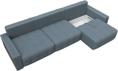 Диван прямой с полками Лига-053 НПБ Лонг Лига Диванов (Велюр) арт.128929