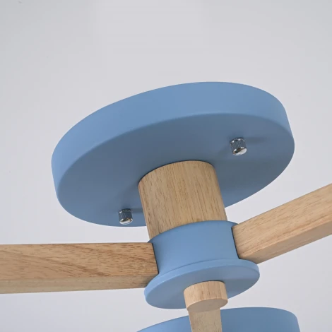 Потолочная люстра Wi-Fi на штанге Turna 3 Blue By ImperiumLoft Turna01 (LED, 220V, пульт управления, голосовое управление, умный дом - Алиса)