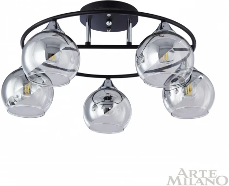 Потолочная люстра на штанге Arte Milano AMALFI 322403/5 BK+CR (220V, шар)
